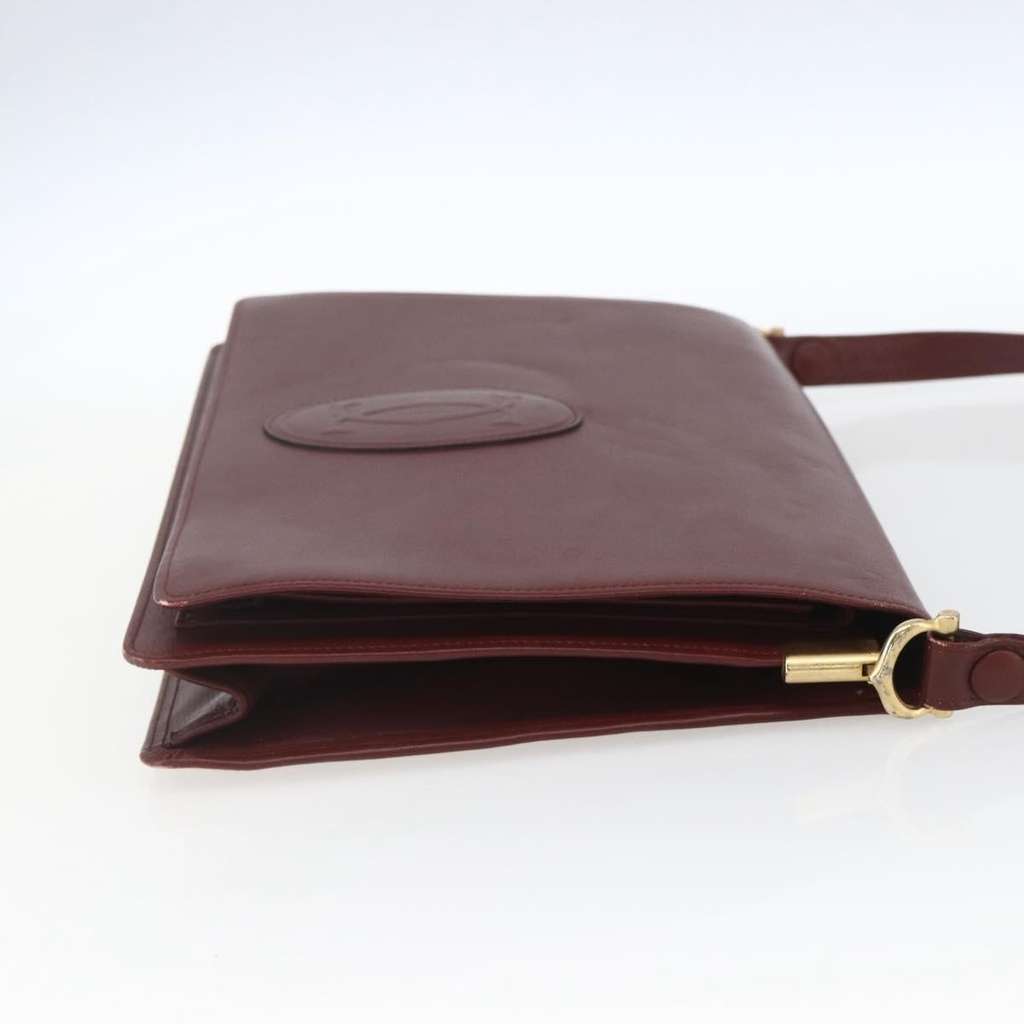 Cartier Must de Cartier Shoulder Bag Burgundy Leather Good condition - Model View