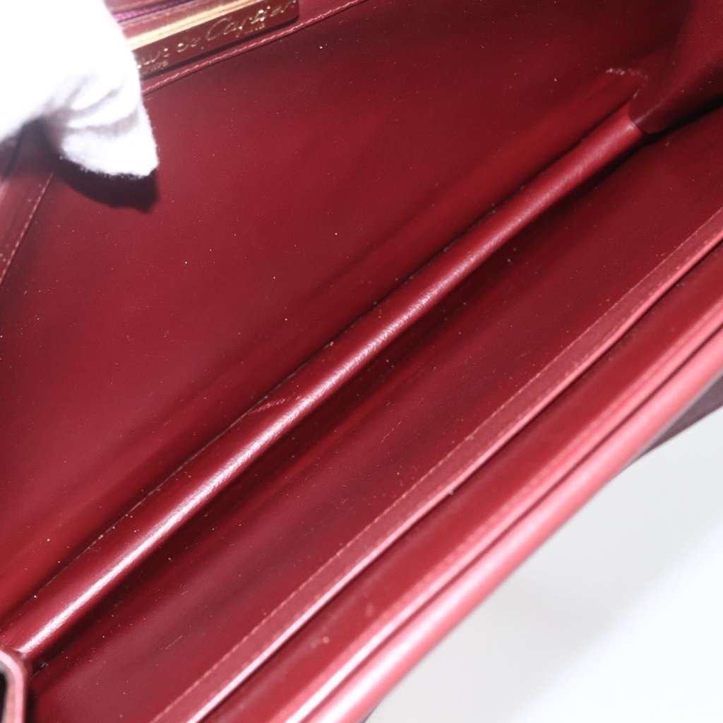 Cartier Must de Cartier Shoulder Bag Burgundy Leather Good condition - Box View