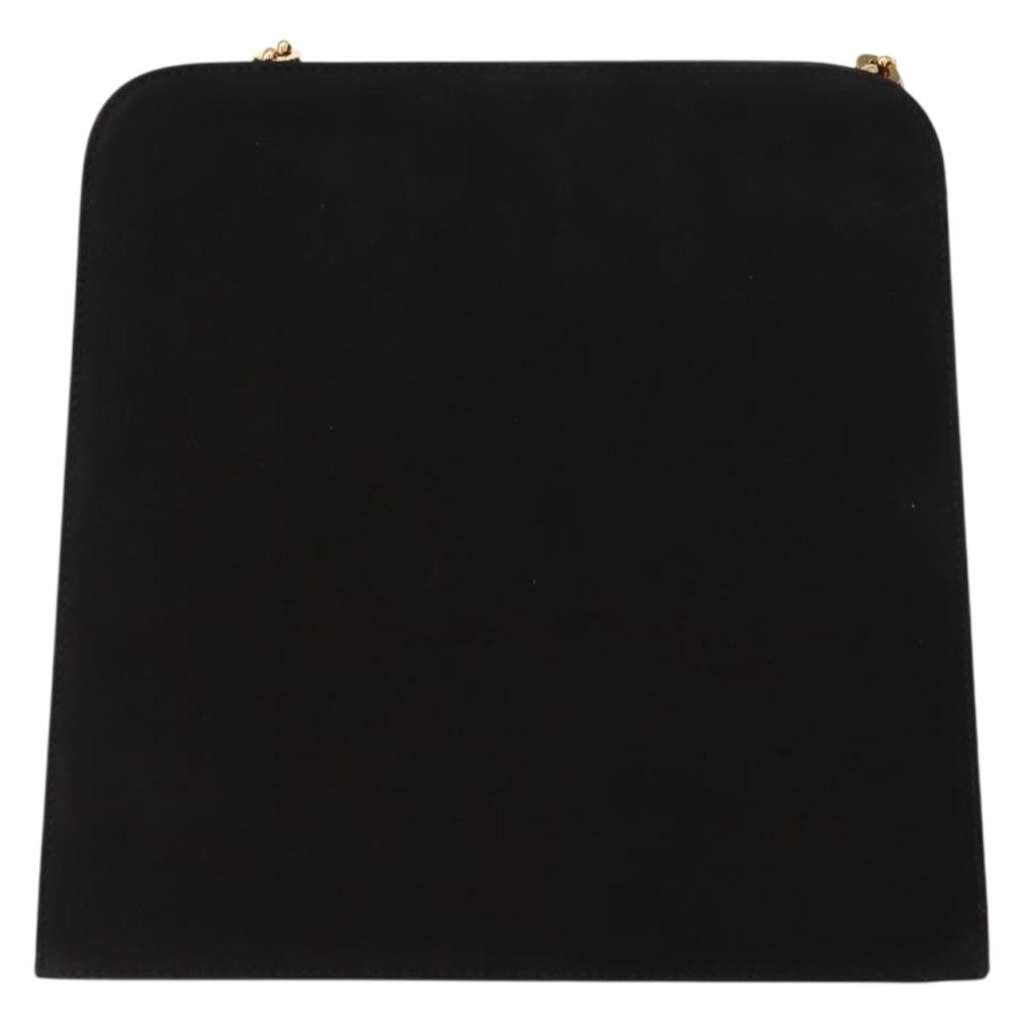Salvatore Ferragamo Vintage Gancini Chain Shoulder Bag Black Suede Good condition - Back View