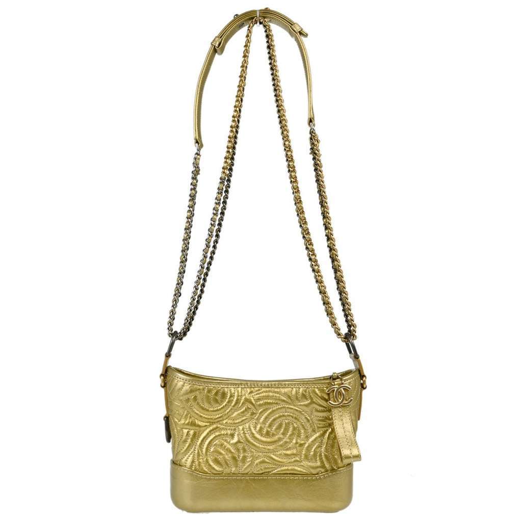 Chanel Gabrielle Hobo Gold Leather Very good condition - Back View