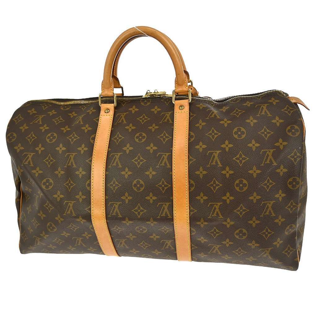 Louis Vuitton Keepall Bag Brown Canvas Good condition - Back View