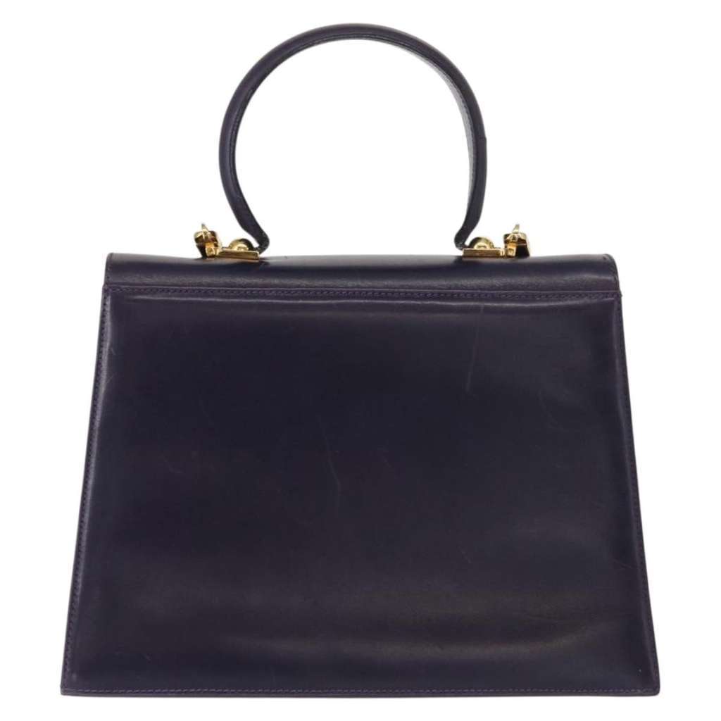 Salvatore Ferragamo Convertible Top Handle Bag Purple Leather Fair condition - Back View