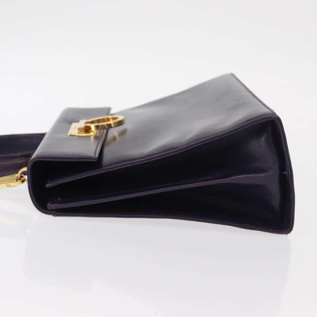Salvatore Ferragamo Convertible Top Handle Bag Purple Leather Fair condition - Model View