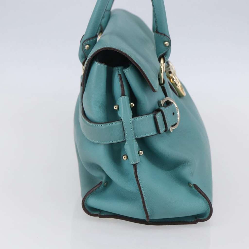Salvatore Ferragamo Virna Satchel Turquoise Leather Good condition - Inside View