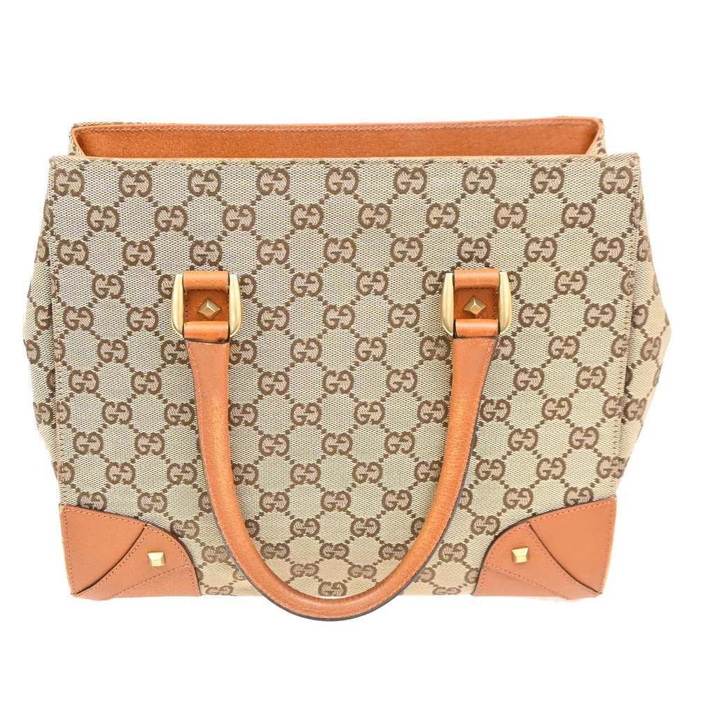 Gucci Nailhead Tote Beige Canvas Good condition - Back View