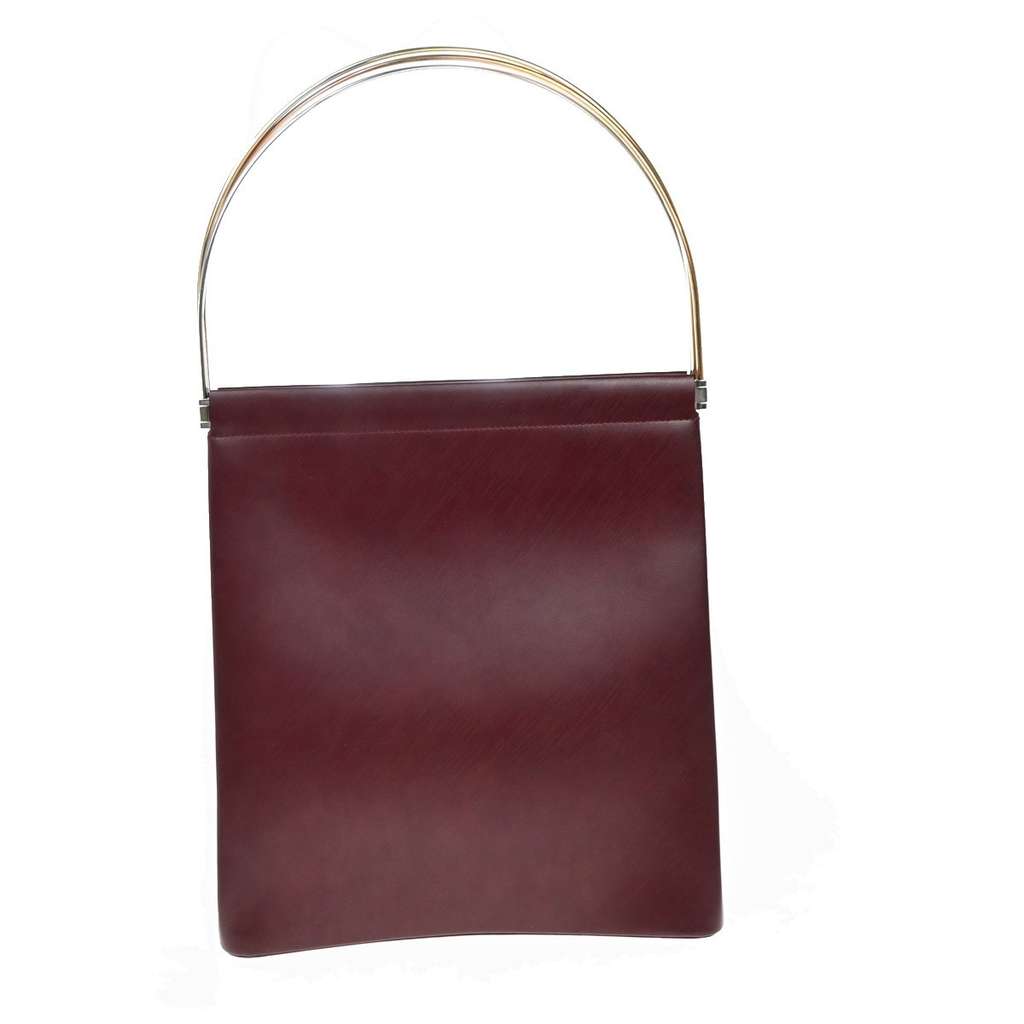 Cartier Trinity Hand bag Burgundy Leather Fair condition - Back View