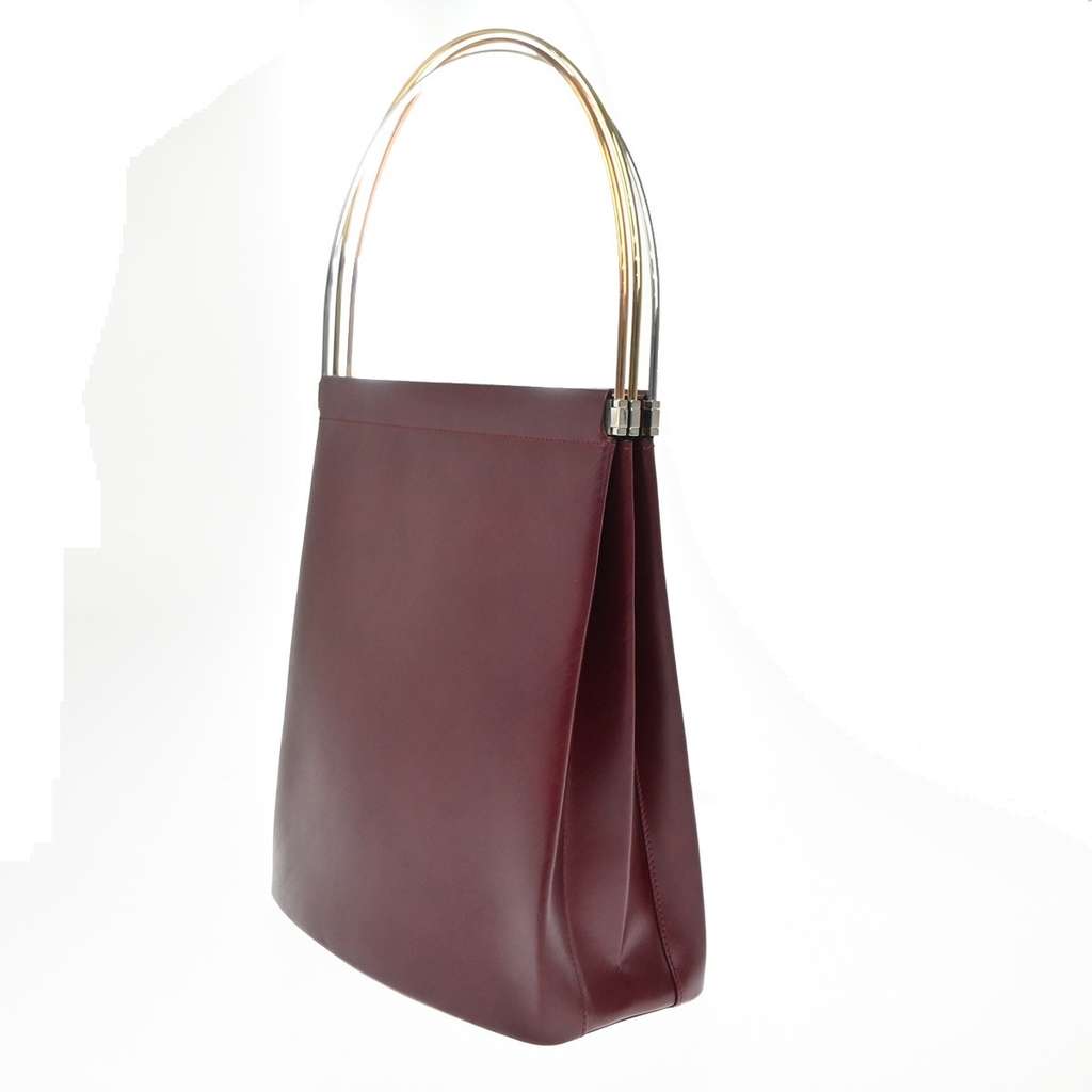 Cartier Trinity Hand bag Burgundy Leather Fair condition - Inside View