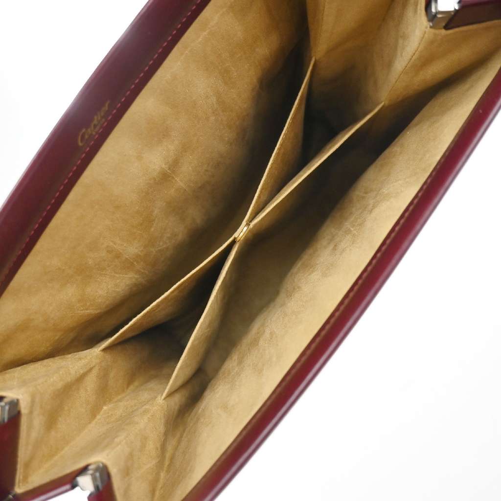 Cartier Trinity Hand bag Burgundy Leather Fair condition - Box View