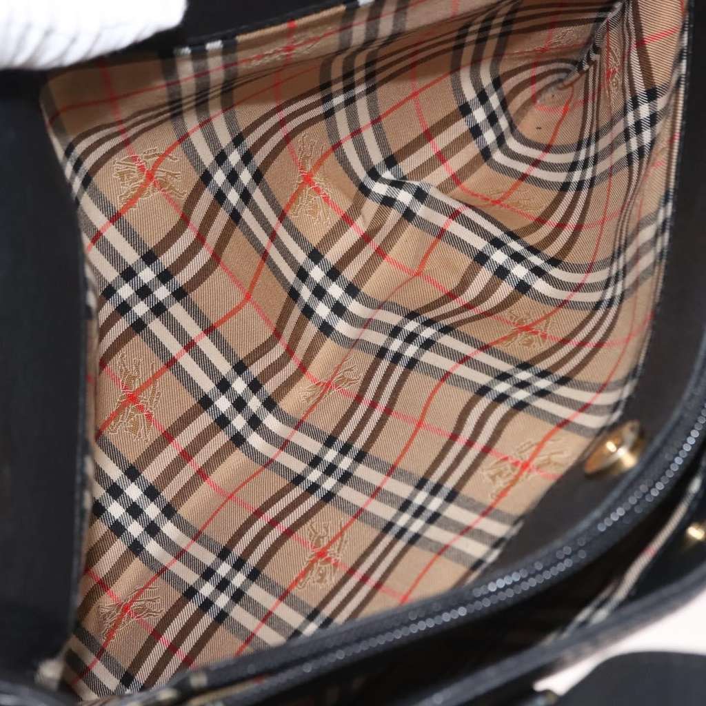 Burberry Vintage Handbag Black Leather Good condition - Box View