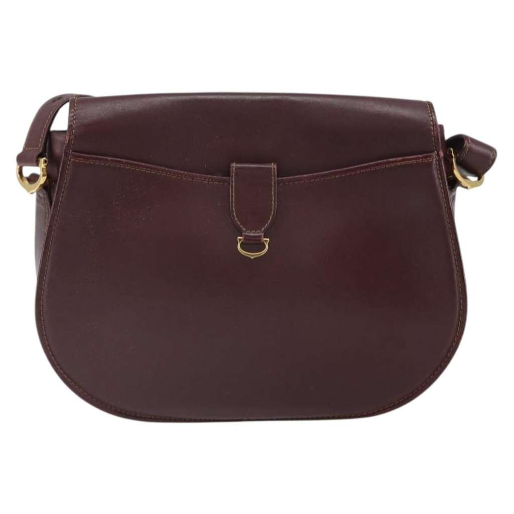 Cartier Must de Cartier Shoulder Bag Burgundy Leather Fair condition - Back View