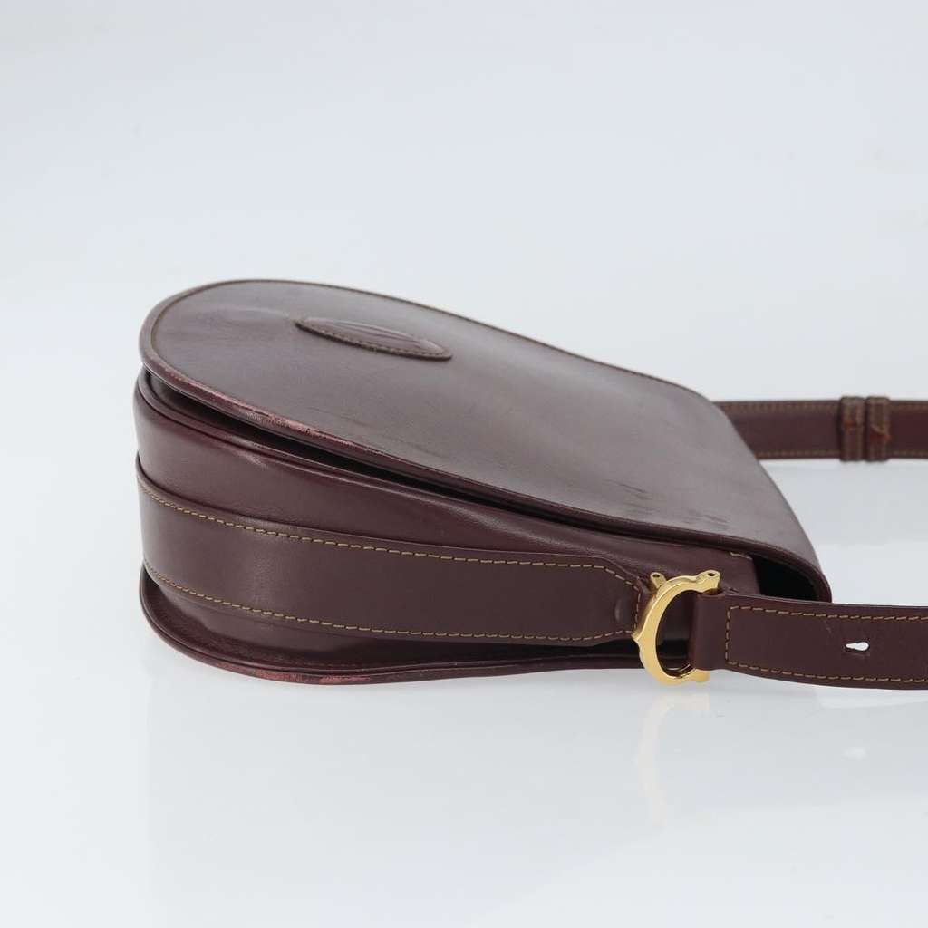 Cartier Must de Cartier Shoulder Bag Burgundy Leather Fair condition - Inside View