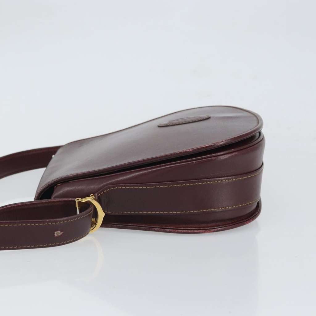 Cartier Must de Cartier Shoulder Bag Burgundy Leather Fair condition - Model View