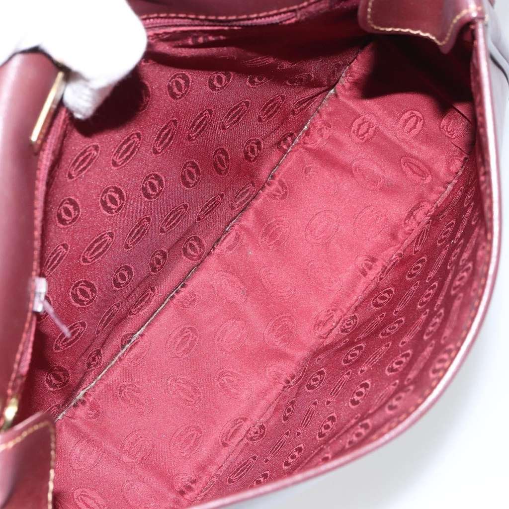 Cartier Must de Cartier Shoulder Bag Burgundy Leather Fair condition - Box View