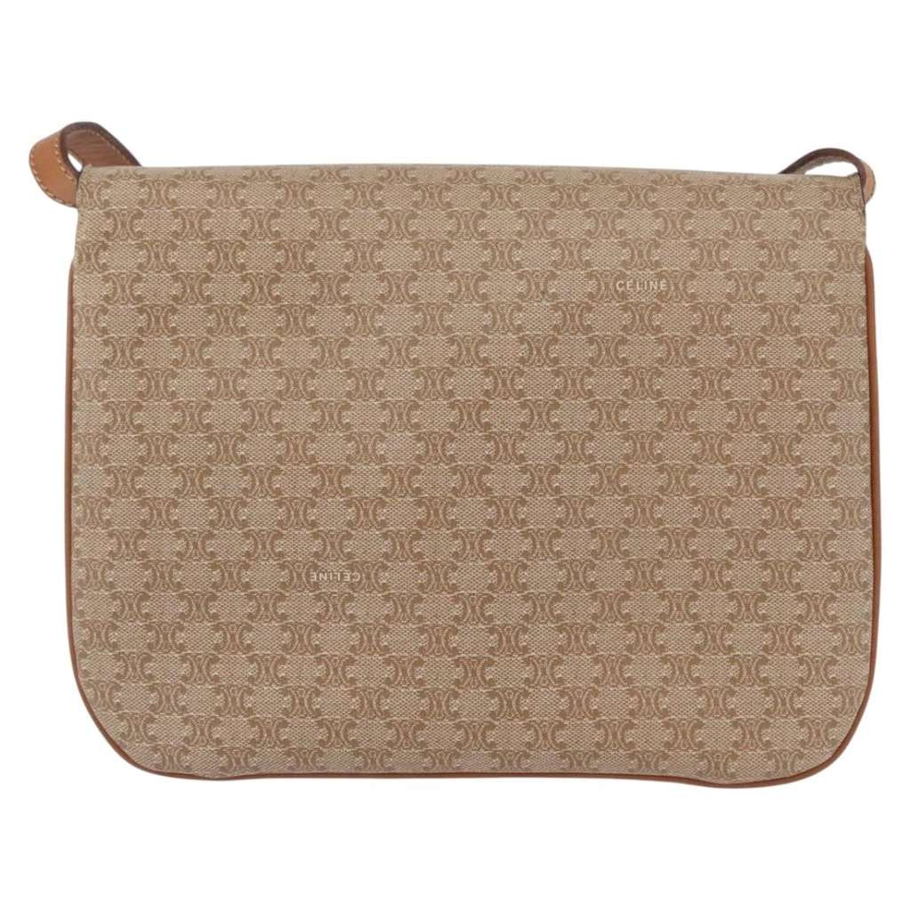Celine Vintage Macadam Shoulder Bag Beige Canvas Good condition - Back View