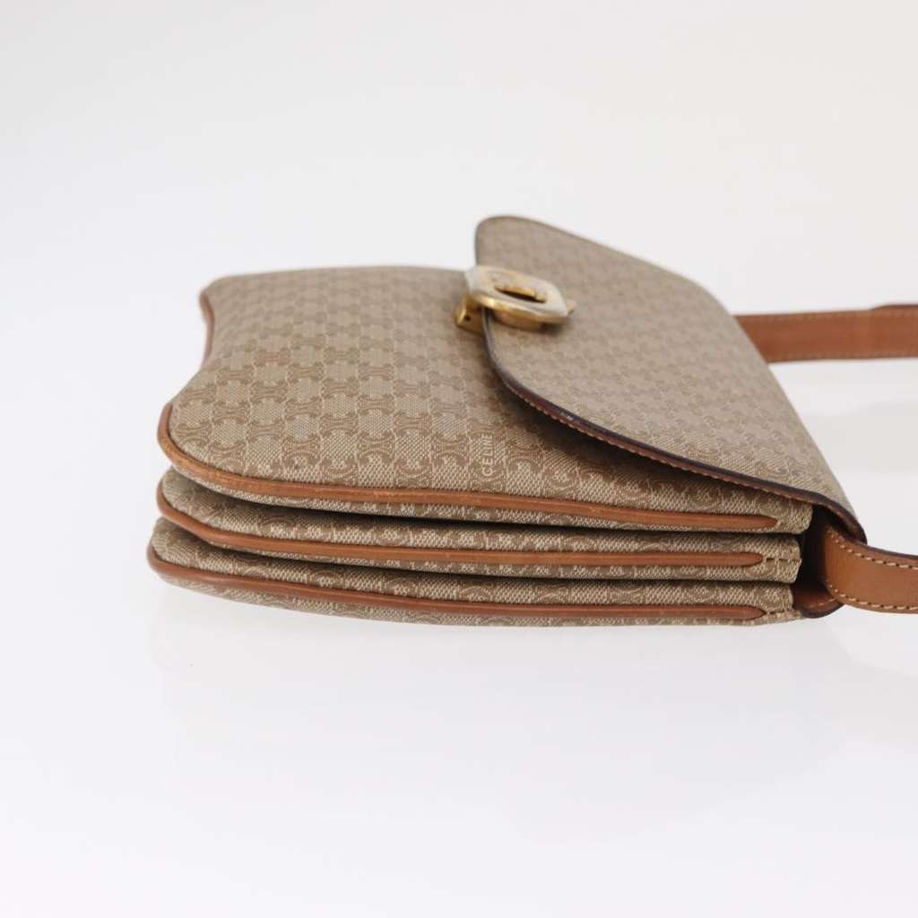 Celine Vintage Macadam Shoulder Bag Beige Canvas Good condition - Inside View