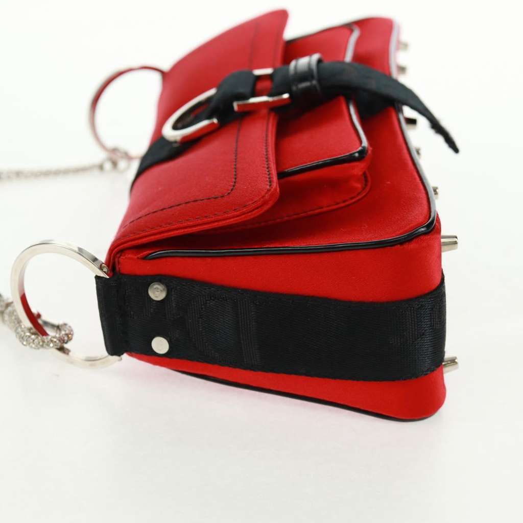Christian Dior Hardcore Clutch Red Satin Good condition - Model View