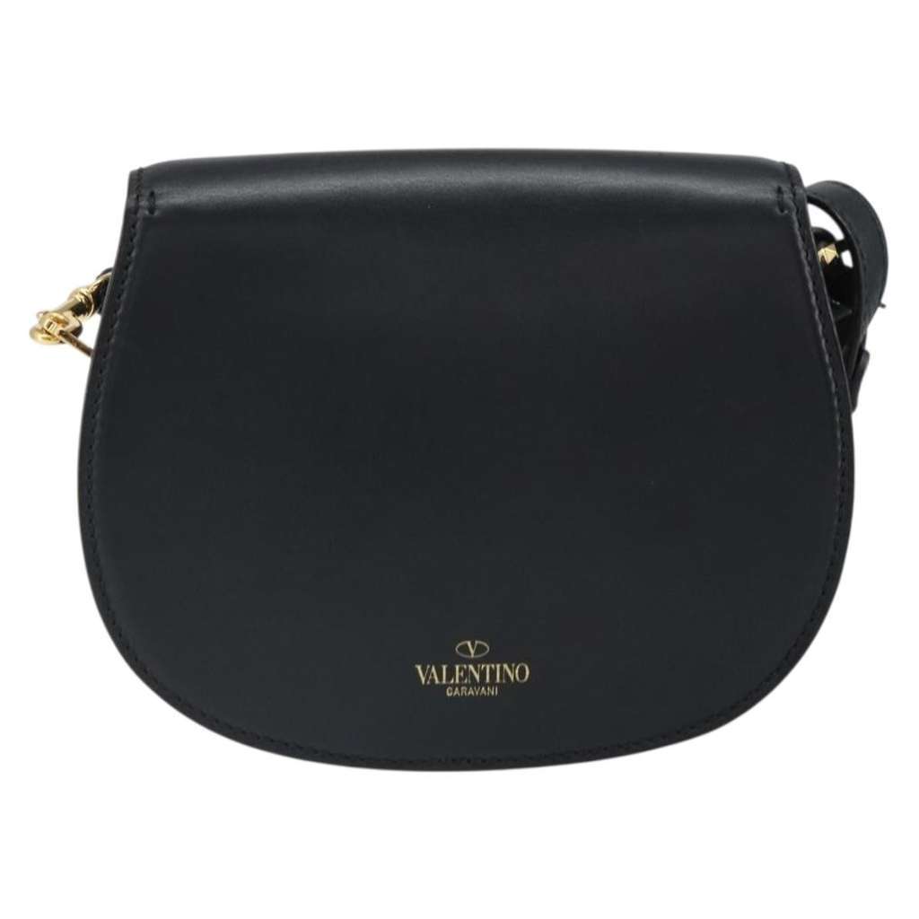 Valentino Garavani My Rockstud Saddle Bag Black Leather Good condition - Back View