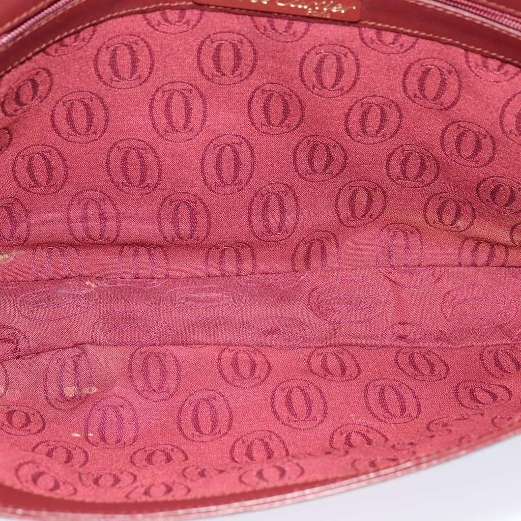 Cartier Must de Cartier Clutch bag Burgundy Leather Good condition - Box View