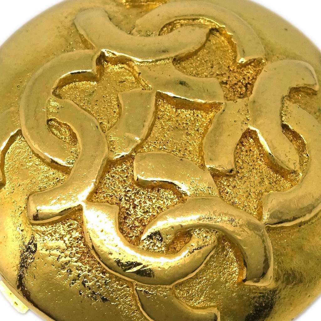 Chanel CC Round Earrings Gold Good condition - Inside View