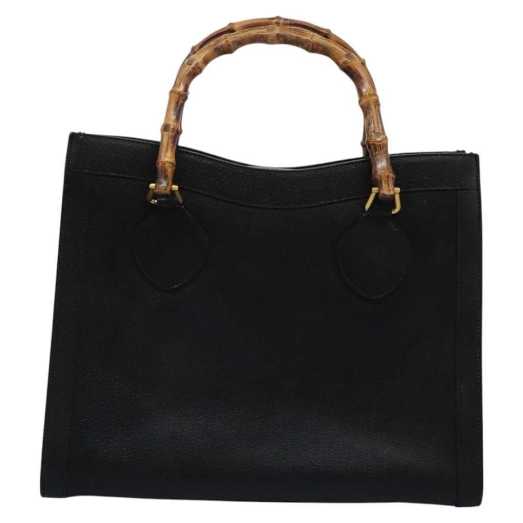 Gucci Bamboo Handle Tote Black Leather Good condition - Back View