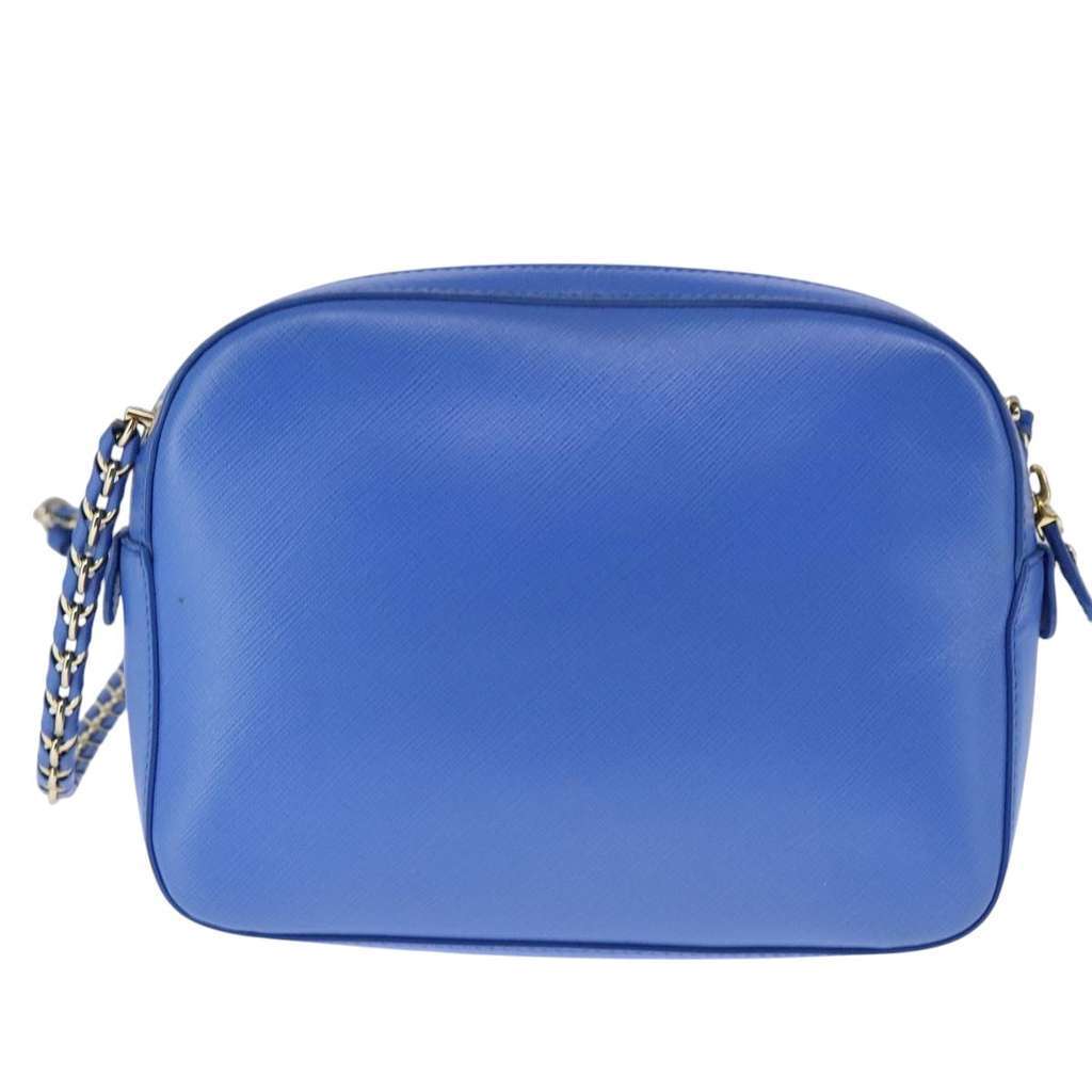 Salvatore Ferragamo Vala Shoulder Bag Blue Leather Good condition - Back View