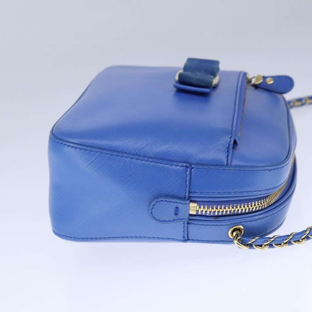 Salvatore Ferragamo Vala Shoulder Bag Blue Leather Good condition - Model View
