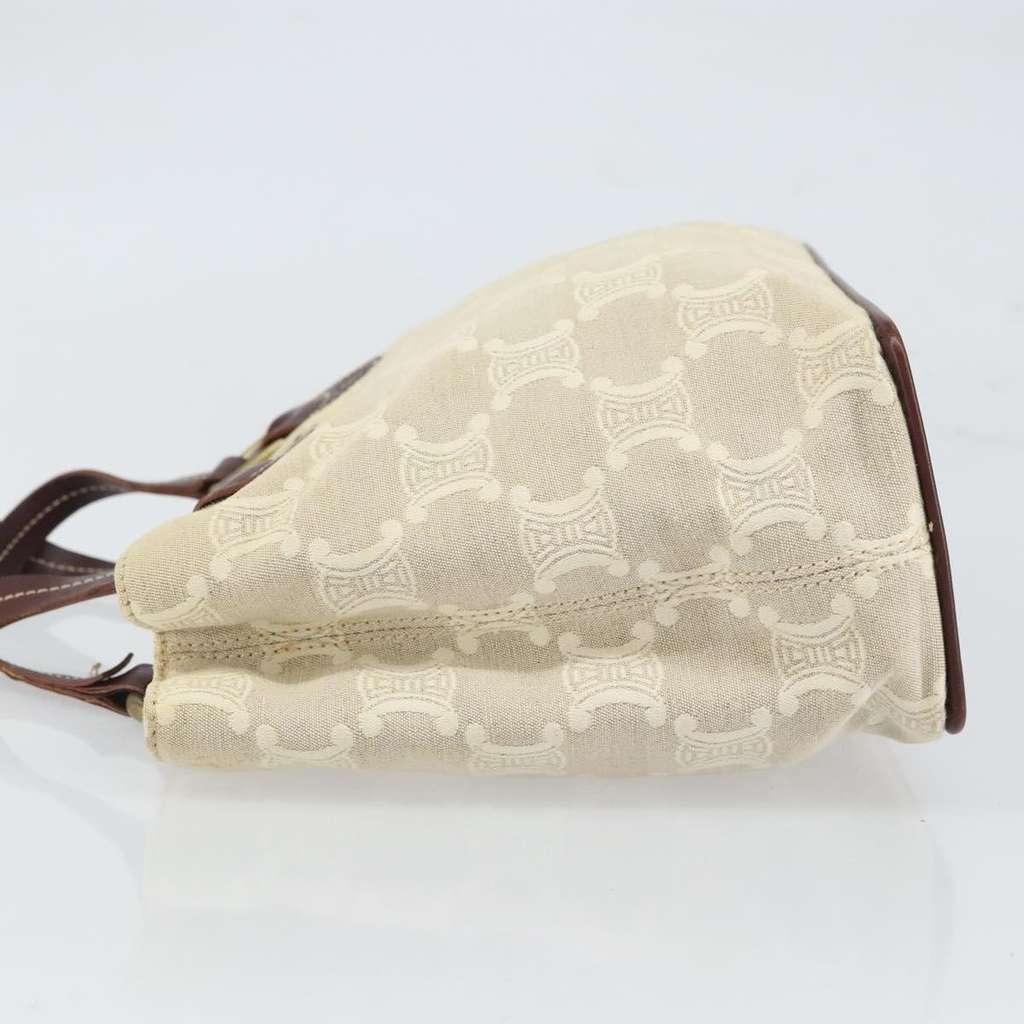 Celine Vintage Macadam Handbag Beige Canvas Good condition - Model View