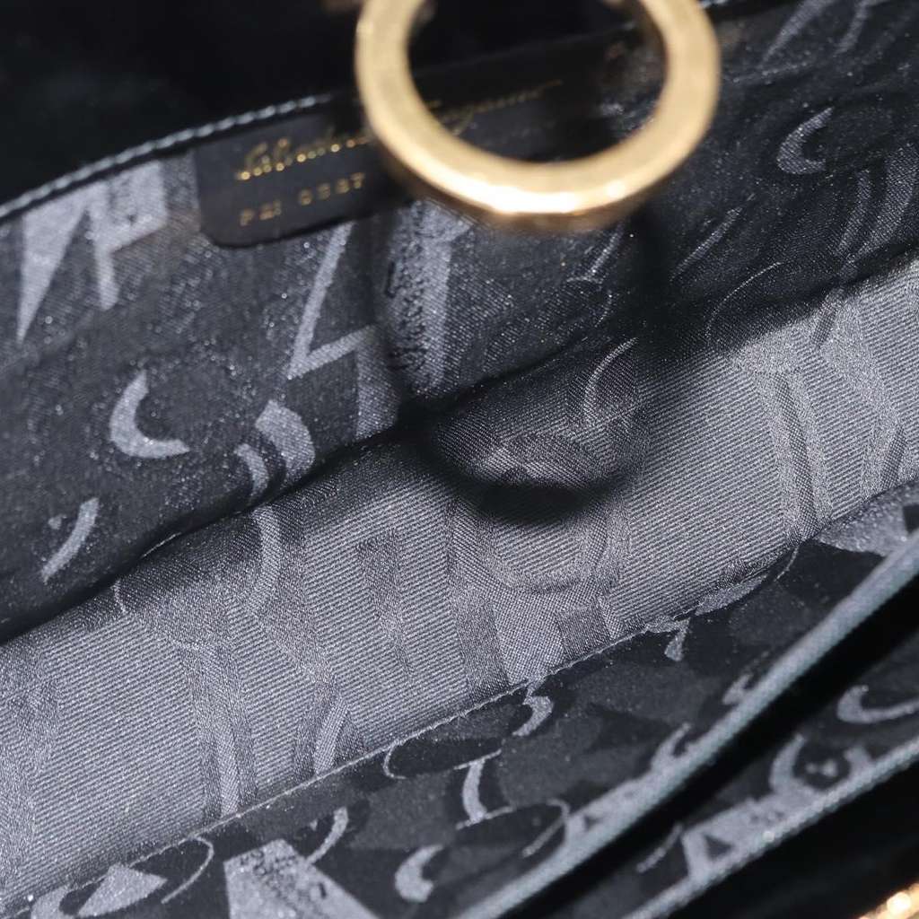 Salvatore Ferragamo Vintage Gancini Chain Shoulder Bag Black Good condition - Box View