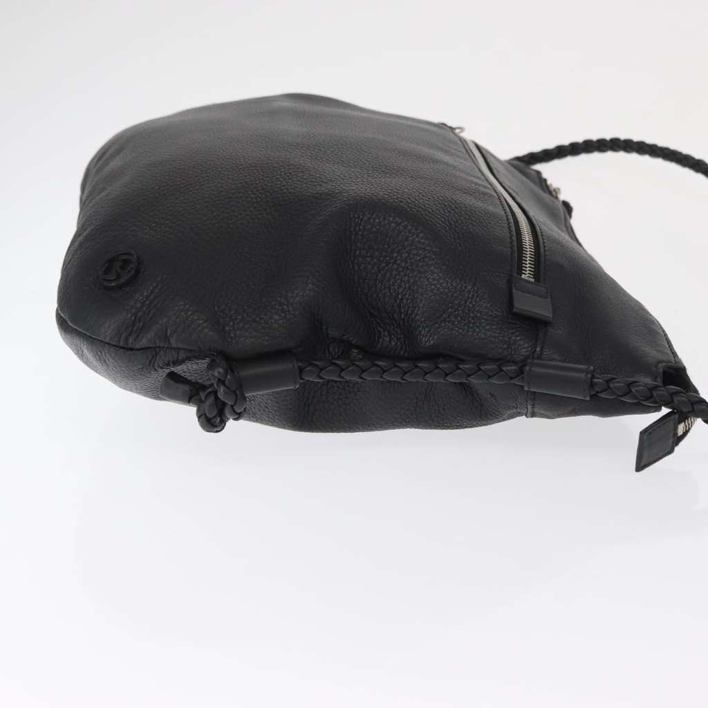 Gucci Braided Strap Zip Messenger Black Leather Good condition - Inside View