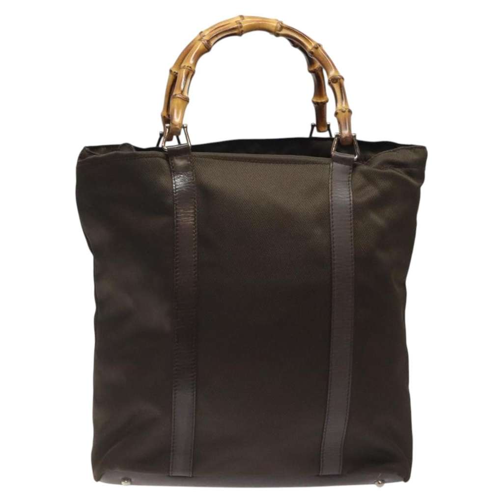 Gucci Vintage Bamboo Handle Tote Brown Good condition - Back View