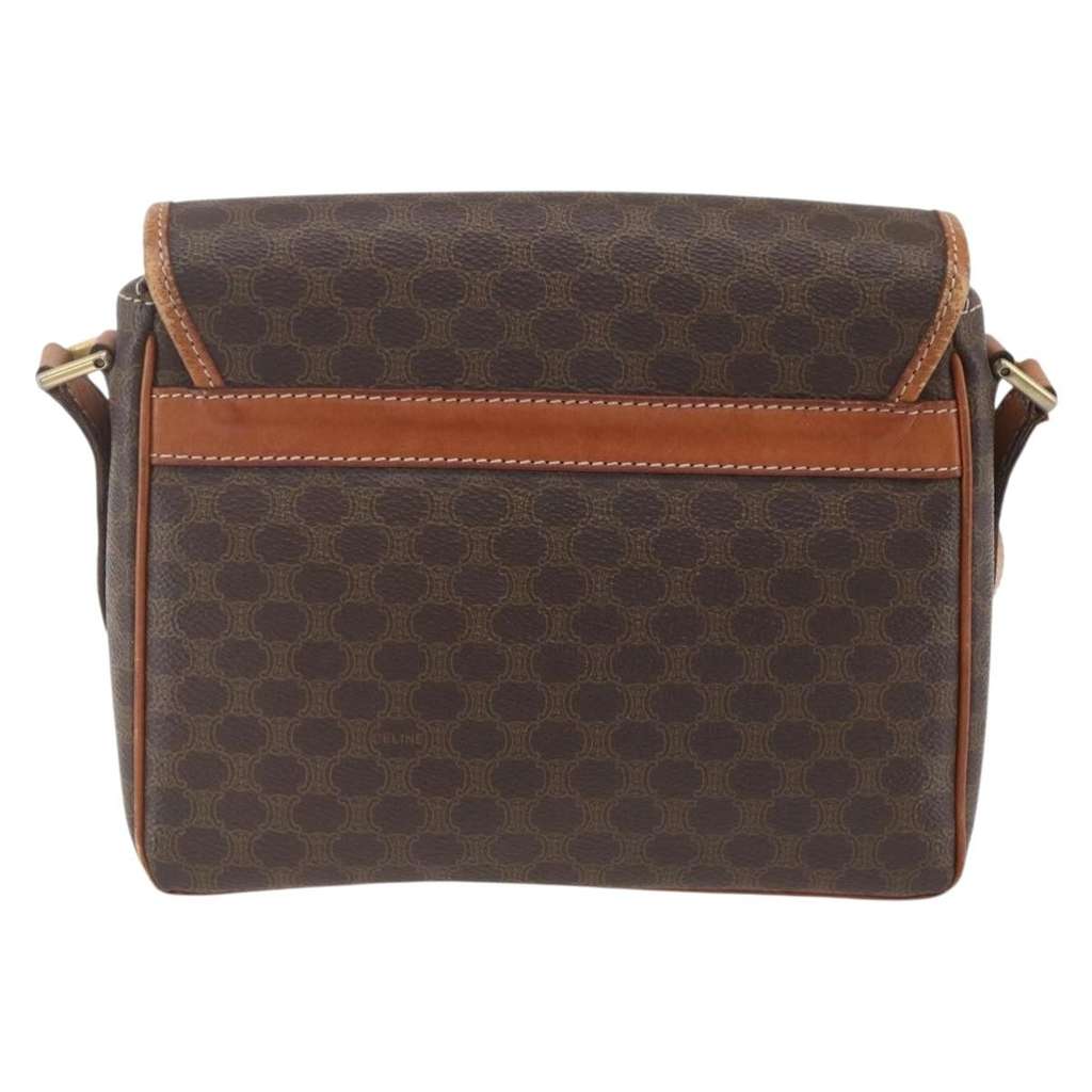 Celine Vintage Macadam Shoulder Bag Brown Canvas Fair condition - Back View