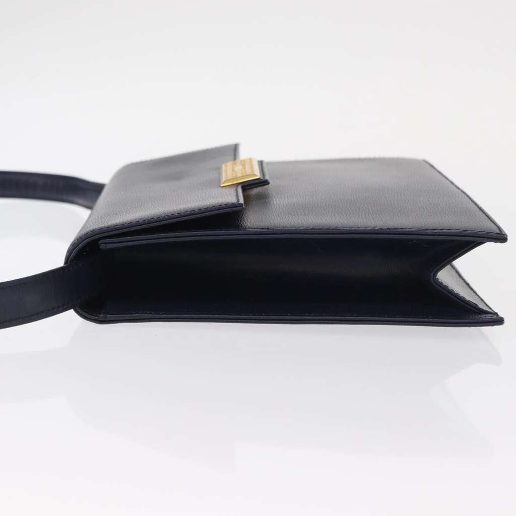 Christian Dior Vintage CD Flap Shoulder Bag Navy Leather Good condition - Model View