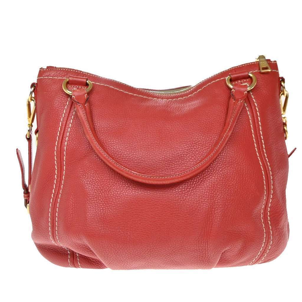 Prada Top Zip Convertible Tote Red Leather Good condition - Back View