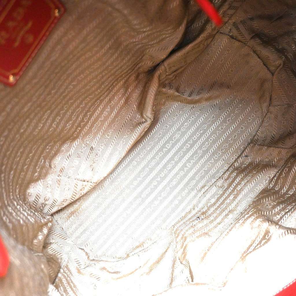 Prada Top Zip Convertible Tote Red Leather Good condition - Box View