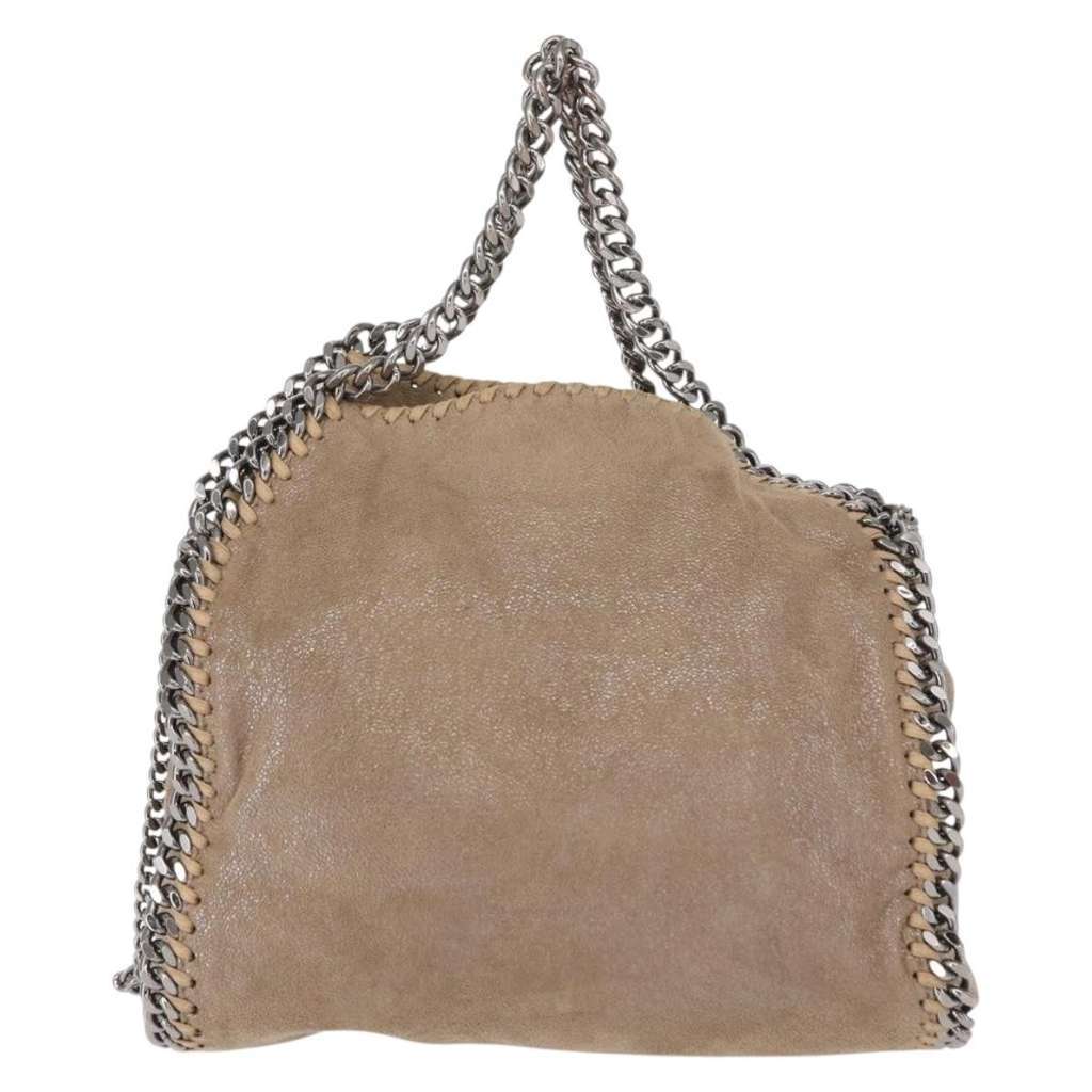 Stella Mccartney Falabella Fold Over Crossbody Bag Beige Polyester Fair condition - Back View