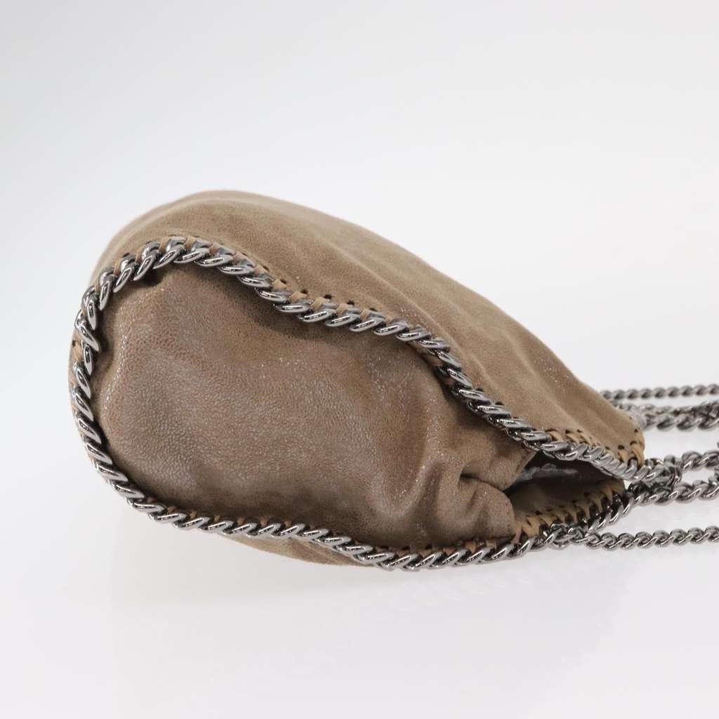Stella Mccartney Falabella Fold Over Crossbody Bag Beige Polyester Fair condition - Inside View