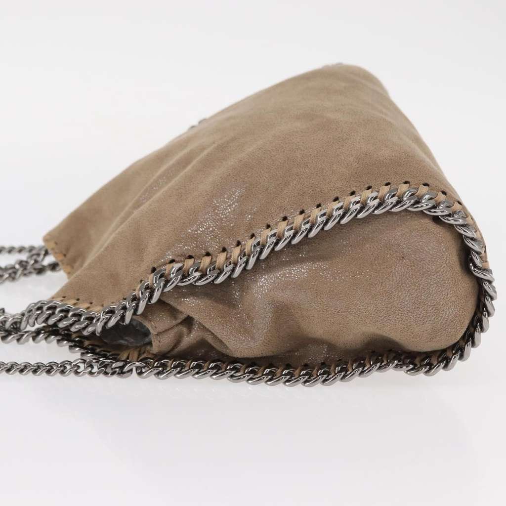 Stella Mccartney Falabella Fold Over Crossbody Bag Beige Polyester Fair condition - Model View