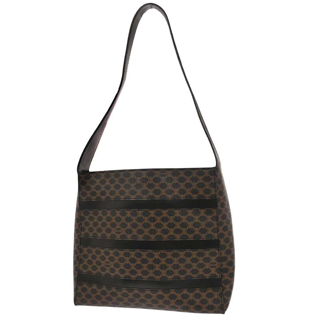 Celine Vintage Macadam Handbag Black Canvas Good condition - Back View