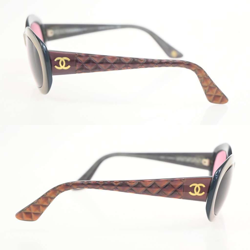 Chanel CHANEL Logo Sunglasses Eye Wear Pink Plastic Good condition - Inside View