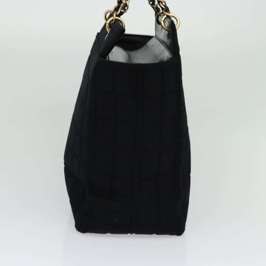 Chanel Chocolate Bar Chain Tote Black Cotton Good condition - Inside View
