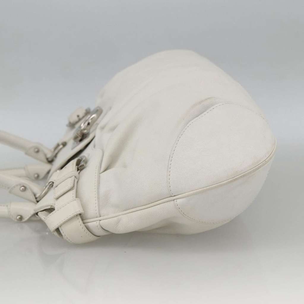Salvatore Ferragamo Gancini handbag White Leather Good condition - Inside View
