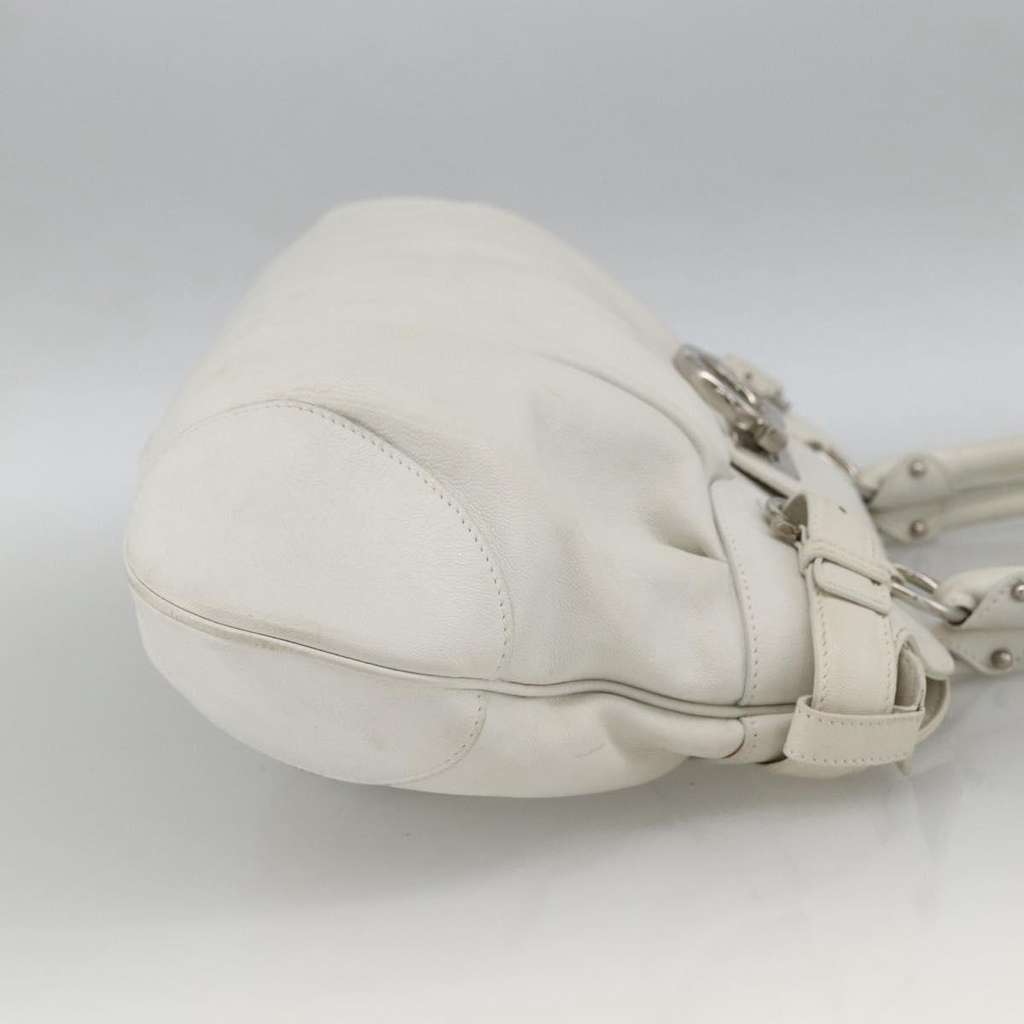 Salvatore Ferragamo Gancini handbag White Leather Good condition - Model View