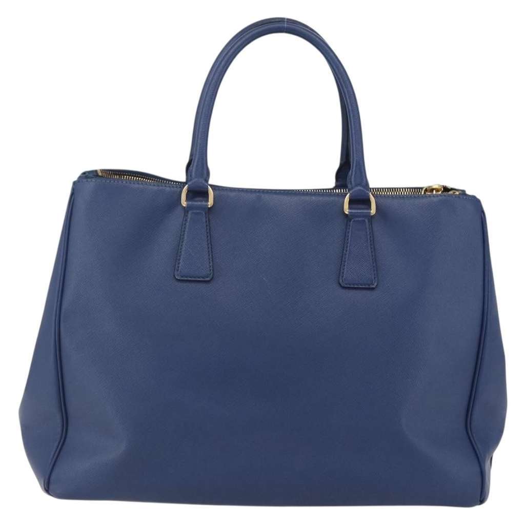 Prada Galleria Double Zip Tote Blue Leather Good condition - Back View