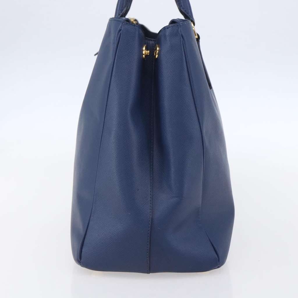 Prada Galleria Double Zip Tote Blue Leather Good condition - Model View