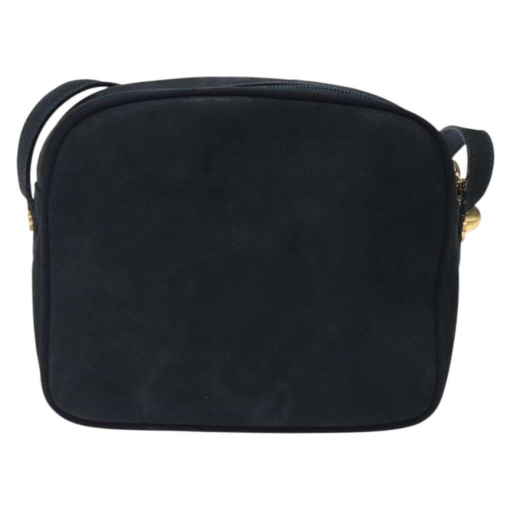 Salvatore Ferragamo Vala Shoulder Bag Navy Suede Good condition - Back View