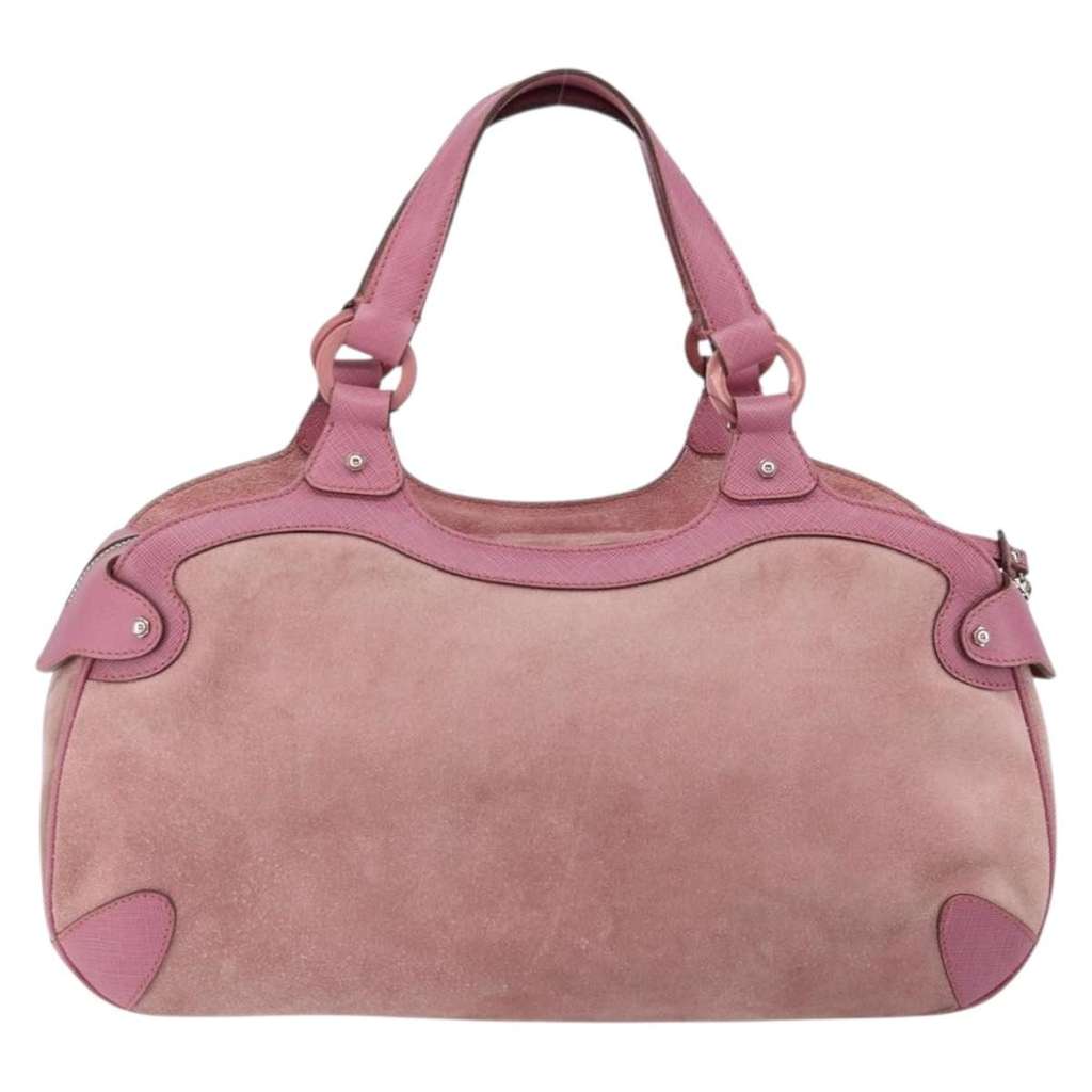 Salvatore Ferragamo Gancini handbag Pink Suede Good condition - Back View