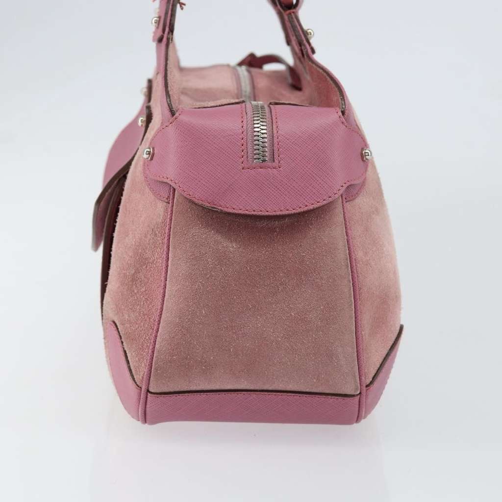 Salvatore Ferragamo Gancini handbag Pink Suede Good condition - Model View