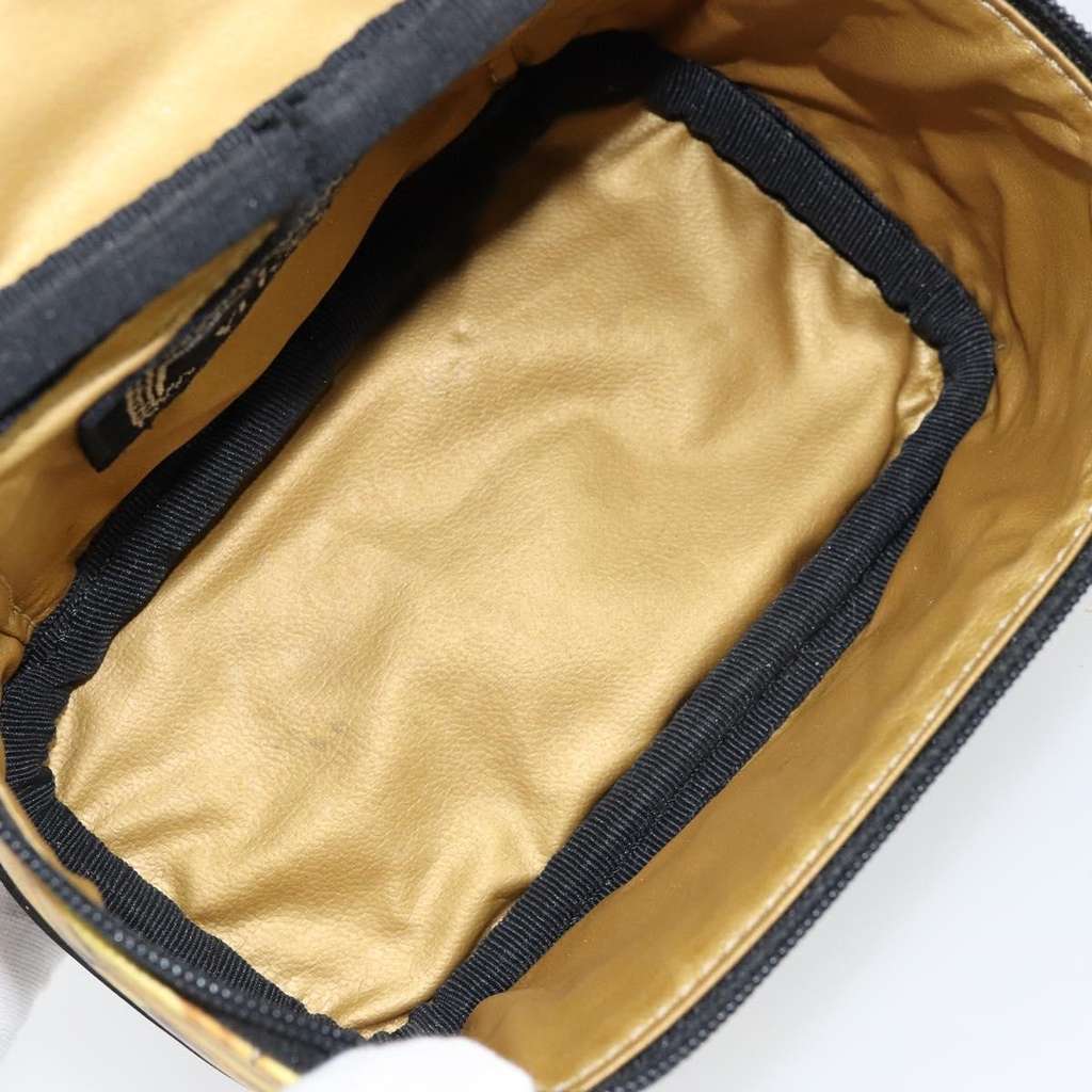 Versace Vanity Hand Bag Gold Leather Good condition - Box View