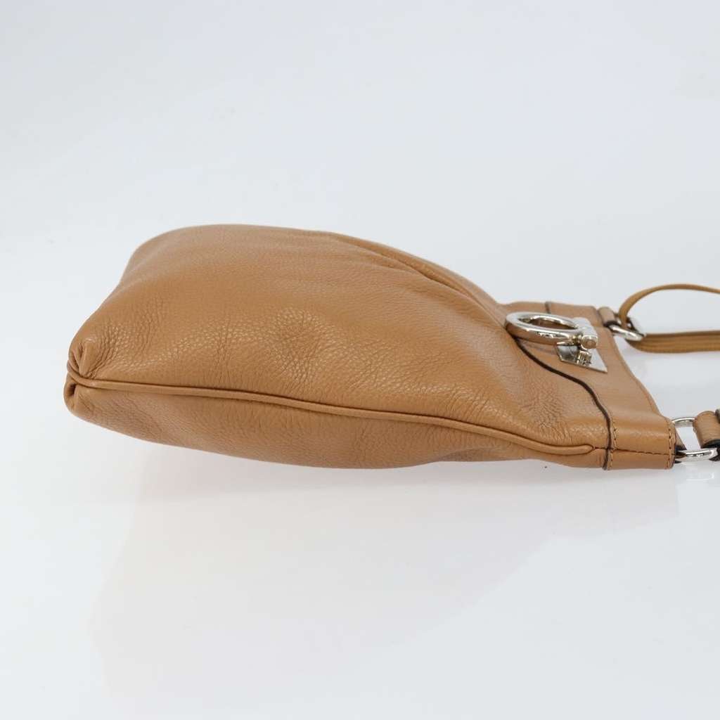 Salvatore Ferragamo Gancini Shoulder Bag Brown Leather Good condition - Inside View