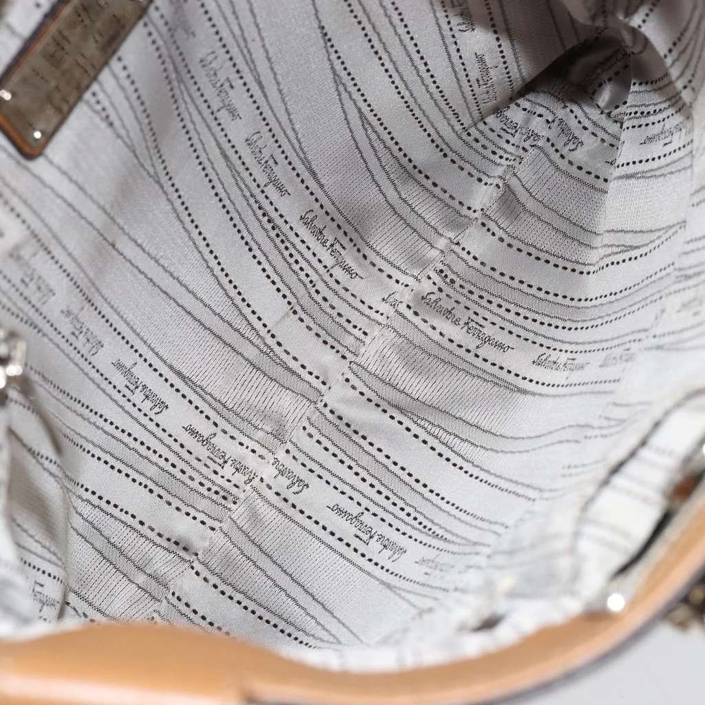 Salvatore Ferragamo Gancini Shoulder Bag Brown Leather Good condition - Box View